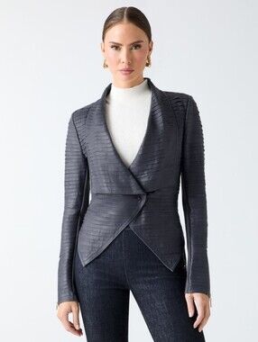 Marciano Shayna Drape Black Leather Jacket